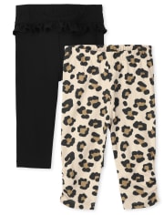 Baby Girls Leopard Leggings 2-Pack