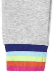 Girls Rainbow Fleece Jogger Pants
