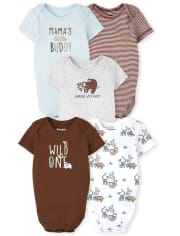 Baby Boys Sloth Bodysuit 5-Pack