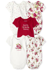 Baby Girls Floral Bodysuit 5-Pack