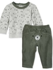 Conjunto de ropa de juego de 2 piezas de oso para bebé niño