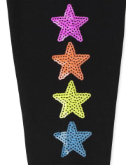 Girls Sequin Star Fleece Jogger Pants