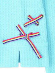 Haut pull léger à lacets arc-en-ciel pour fille
