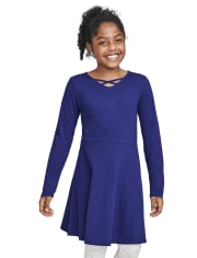Robe patineuse découpée pour filles