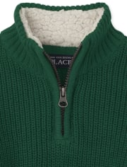 Baby And Toddler Boys Half Zip Mock Neck Sweater