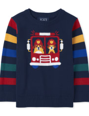 Baby And Toddler Boys Fire Truck Sweater