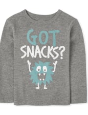 Camiseta estampada con bocadillos para bebés y niños pequeños