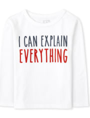 Baby And Toddler Boys Explain Everything Graphic Tee
