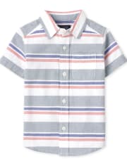 Baby And Toddler Boys Striped Oxford Button Down Shirt