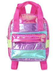 Girls Striped Quilted Mini Backpack