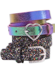 Girls Glitter Belt 2-Pack