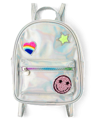 Girls Holographic Icon Patch Mini Backpack