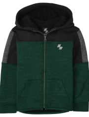 Sudadera con capucha y cremallera Colorblock Performance para niños