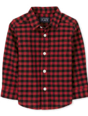 Baby And Toddler Boys Matching Family Buffalo Plaid Flannel Button Down Shirt