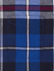 Baby And Toddler Boys Plaid Poplin Button Up Shirt