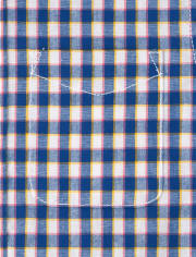 Baby And Toddler Boys Gingham Poplin Button Down Shirt