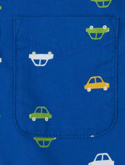 Baby And Toddler Boys Car Poplin Button Up Shirt