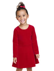 Baby And Toddler Girls Velour Cut Out Dress