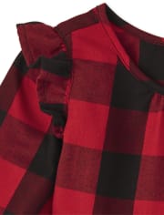 Toddler Girls Matching Family Buffalo Plaid Shirt Dress