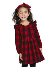 Toddler Girls Matching Family Buffalo Plaid Shirt Dress