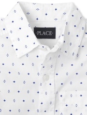 Boys Star Poplin Button Up Shirt