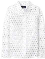 Boys Star Poplin Button Up Shirt