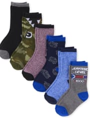 Boys Dino Crew Socks 6-Pack