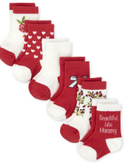 Baby Girls Flower Midi Socks 6-Pack