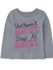 Camiseta con estampado de tía para bebés y niñas pequeñas