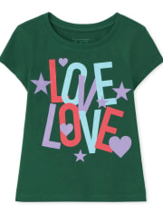 Camiseta estampada Love para niñas pequeñas