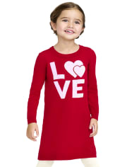 Baby And Toddler Girls Flip Sequin Love Sweater Dress