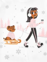 Camiseta estampada Winter Girl para niñas