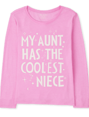 Camiseta con estampado de tía para niñas