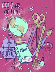 Camiseta gráfica 100 días para niñas