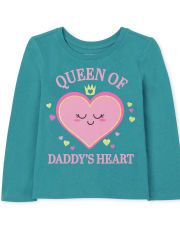 Baby And Toddler Girls Daddy's Heart Graphic Tee
