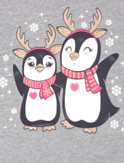 T-shirt graphique pingouin pour bébés et petites filles