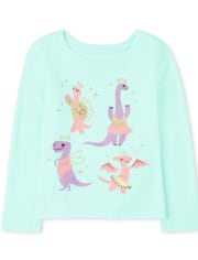 Camiseta con estampado de ballet Dino para bebés y niñas pequeñas