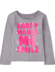 Camiseta con gráfico de sonrisa para bebés y niñas pequeñas