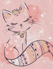 Camiseta con estampado de gatos para bebés y niñas pequeñas