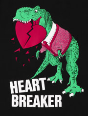 Boys Valentine's Day Heart Dino Graphic Tee