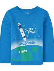 Camiseta con gráfico espacial para niños pequeños