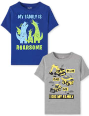Baby And Toddler Boys Family Graphic Tee 2-Pack