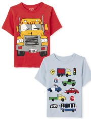 Toddler Boys Vehicle Graphic Tee 2-Pack