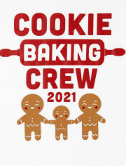 Camiseta unisex con estampado de equipo de panadería familiar a juego para bebés y niños pequeños