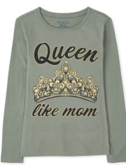 Girls Queen Mom Graphic Tee