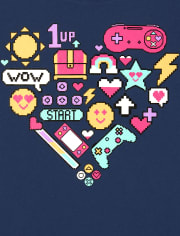 Camiseta con gráfico de corazón Emoji para niñas
