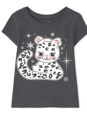 Camiseta con gráfico de leopardo para bebés y niñas pequeñas