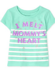 Baby And Toddler Girls Mommy's Heart Graphic Tee