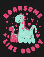 Camiseta gráfica Roarsome Dad para bebés y niñas pequeñas