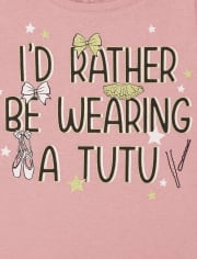 Camiseta con estampado de tutú para bebés y niñas pequeñas